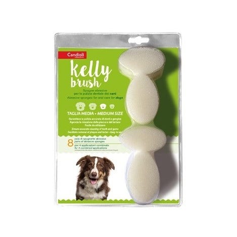 Cepillo Kelly 4 + 4 Esponjas Para 4 Tratamientos De Cuidado Bucal Perro Talla M-1