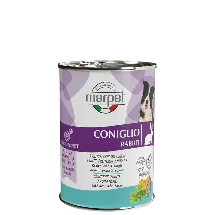 Marpet Aequilibriavet Dog Conejo Comida húmeda para perros adultos Lata 400 g