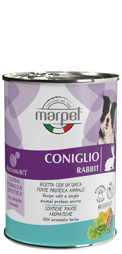 Marpet Aequilibriavet Dog Conejo Comida húmeda para perros adultos Lata 400 g