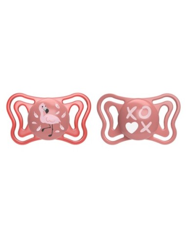 Chicco Physoforma Light Chupete de silicona rosa, 2 unidades, 6-16 meses