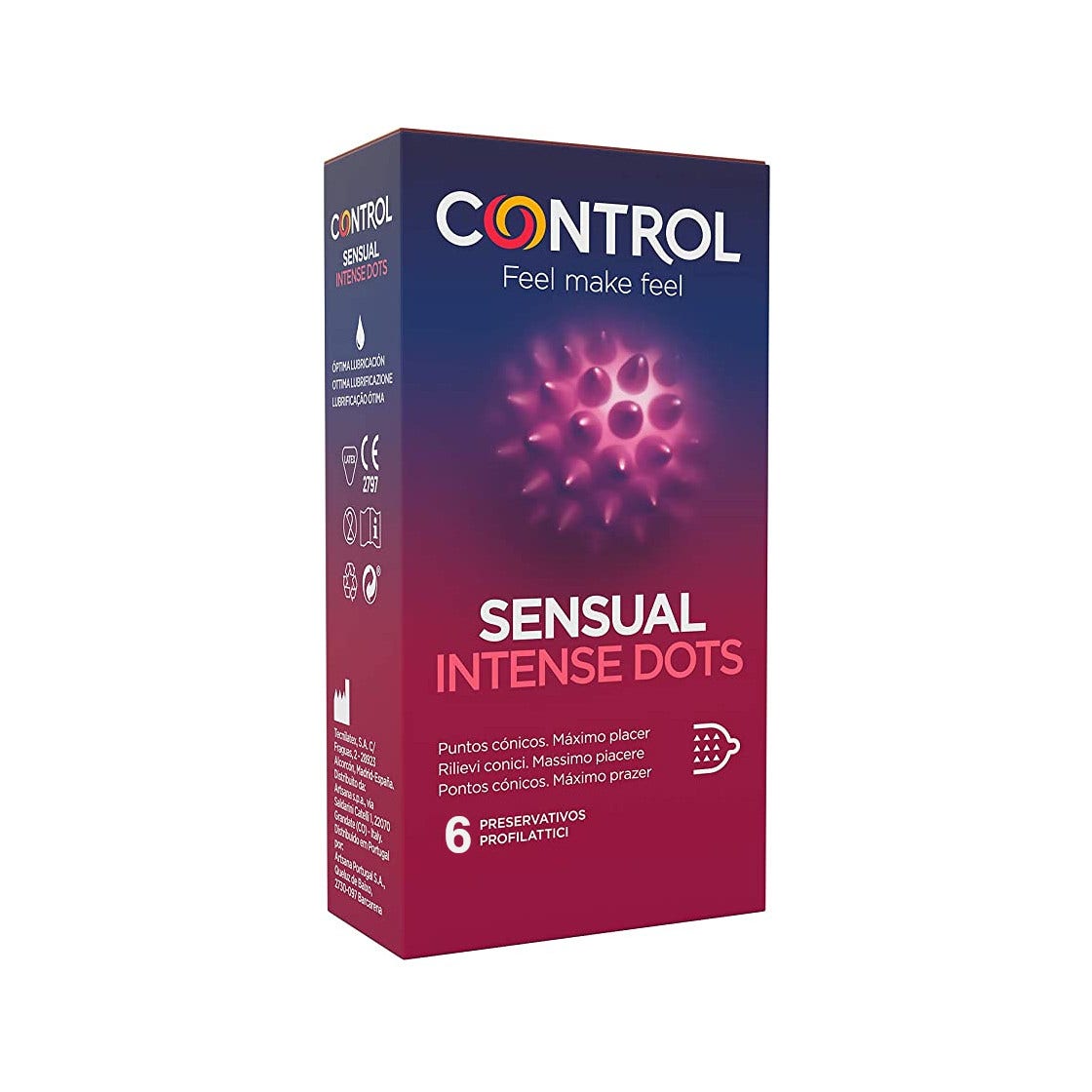 Control Sensual Intense Dots 6 condones