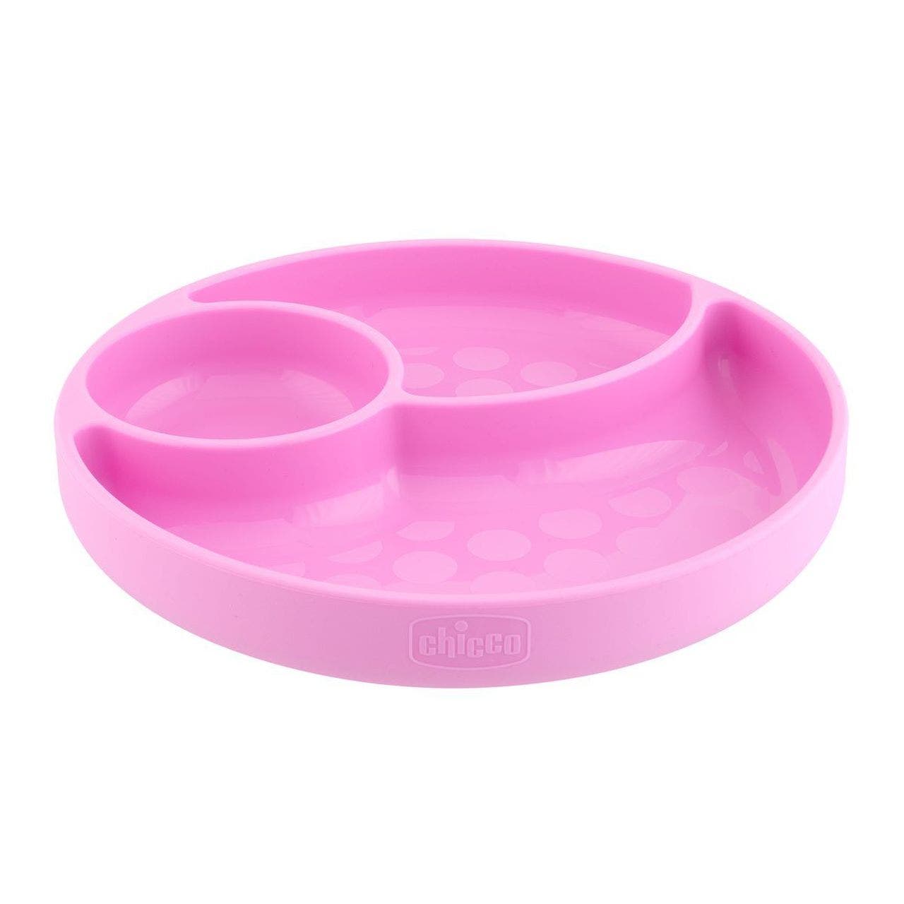 Chicco Plato de silicona con ventosa rosa