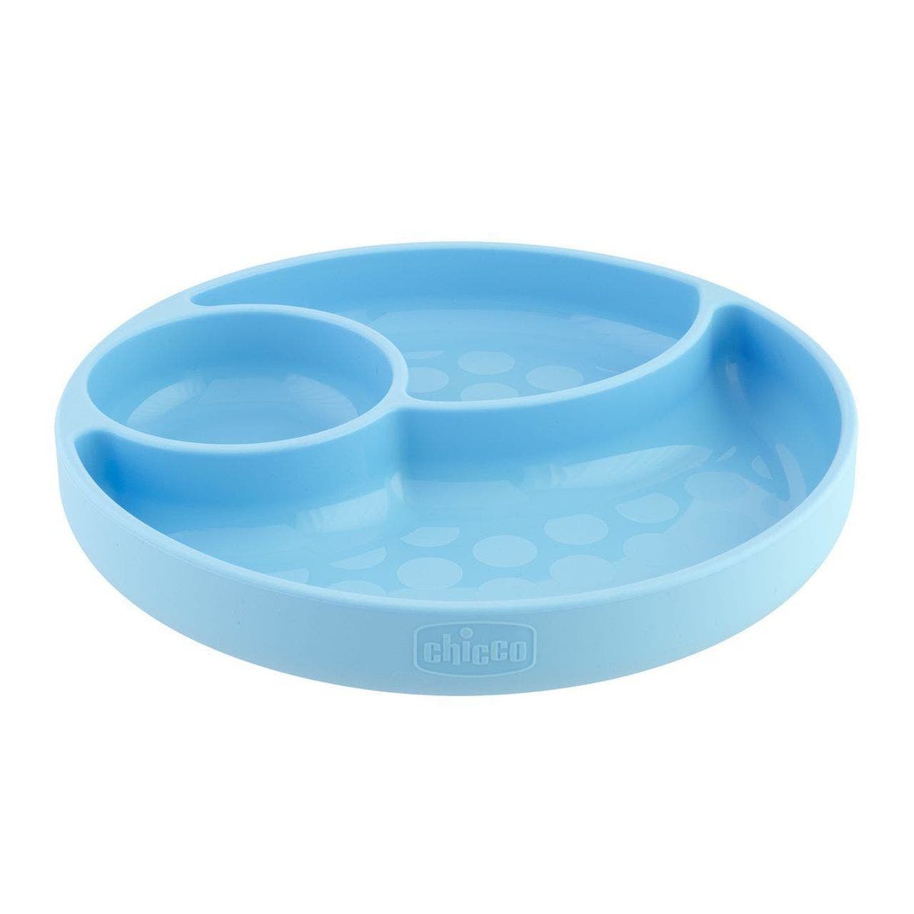 Chicco Plato de silicona con ventosa azul, 1 unidad