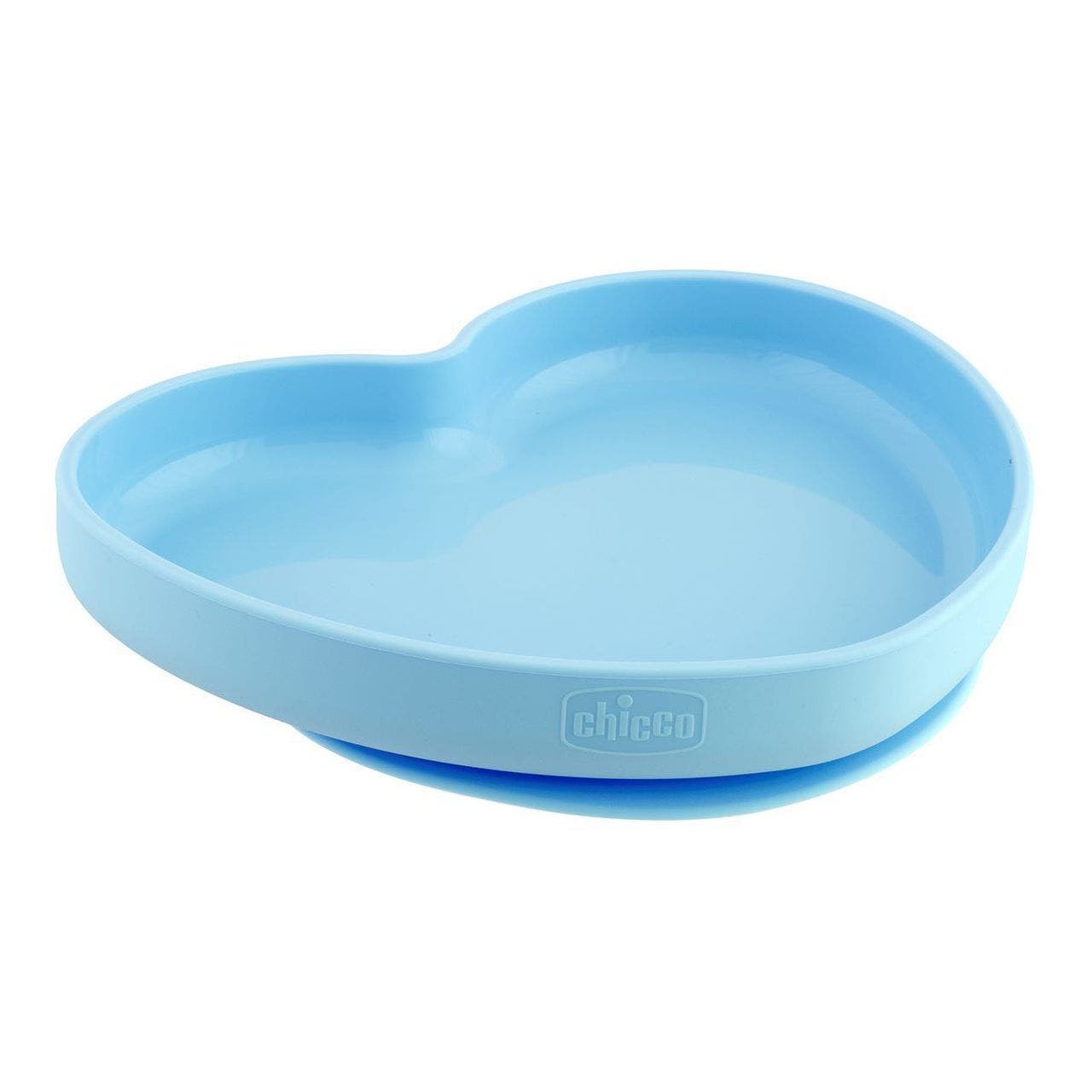 Chicco Plato de silicona con ventosa en forma de corazón - Azul