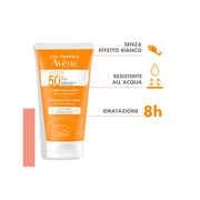 Avène Crema Senza Profumo SPF 50+ Solare Viso 50ml Protezione