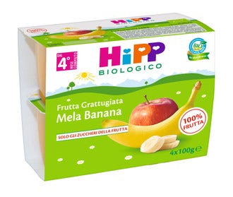Hipp Bio Frutta Grattugiata Mela Banana 4M+ 4x100g-2