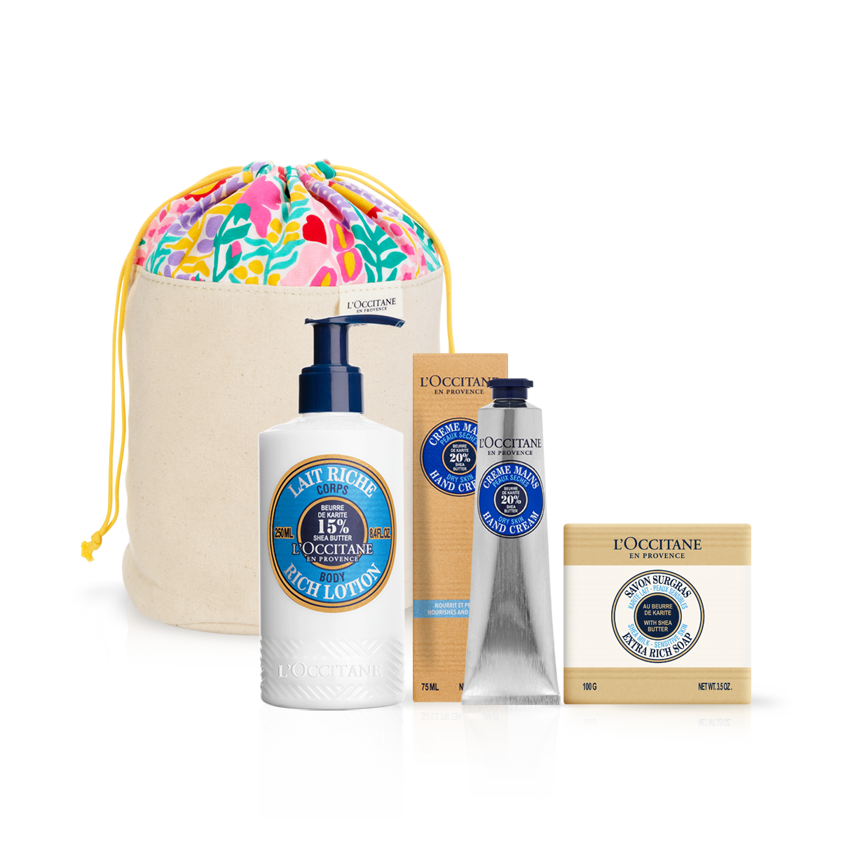 L'Occitane Cofanetto Latte Corpo 250ml + Crema Mani 75ml + Sapone Solido 100gr