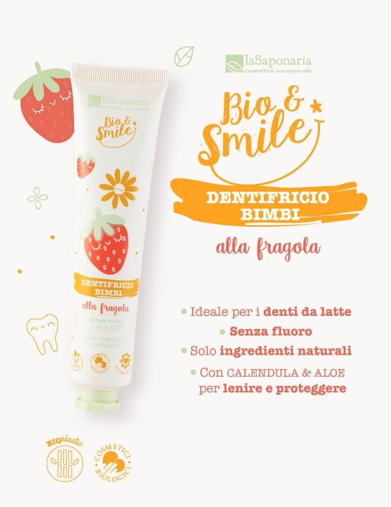 La Saponaria Bio&Smile Dentifricio Lenitivo Fragola Bambini 75ml