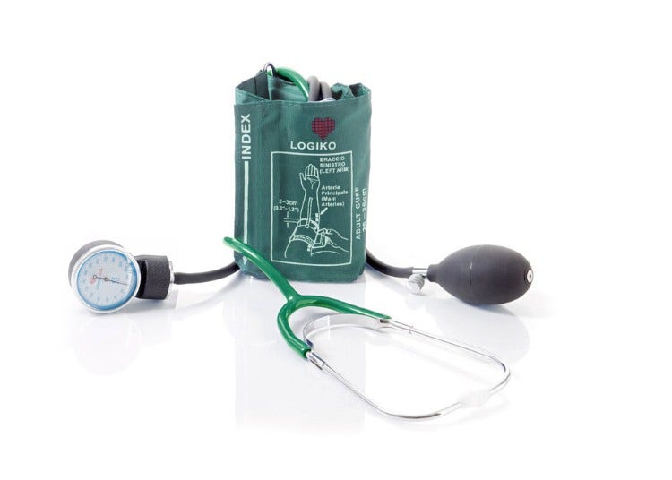 Esfigmomanómetro aneroide con fonendoscopio verde DM353F-1