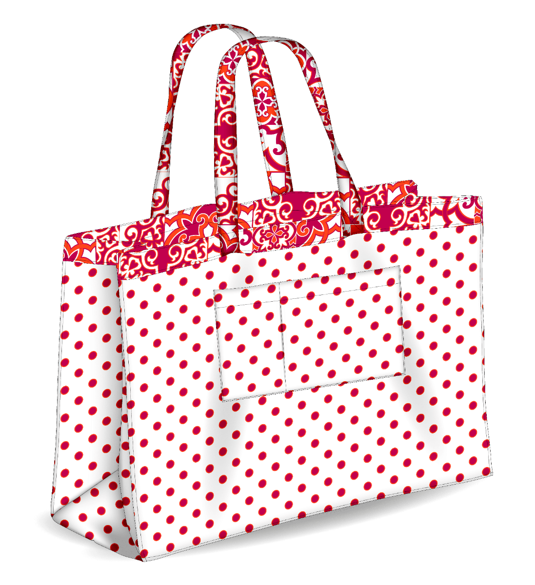 Colors Tote Bolsa de playa reversible color rojo