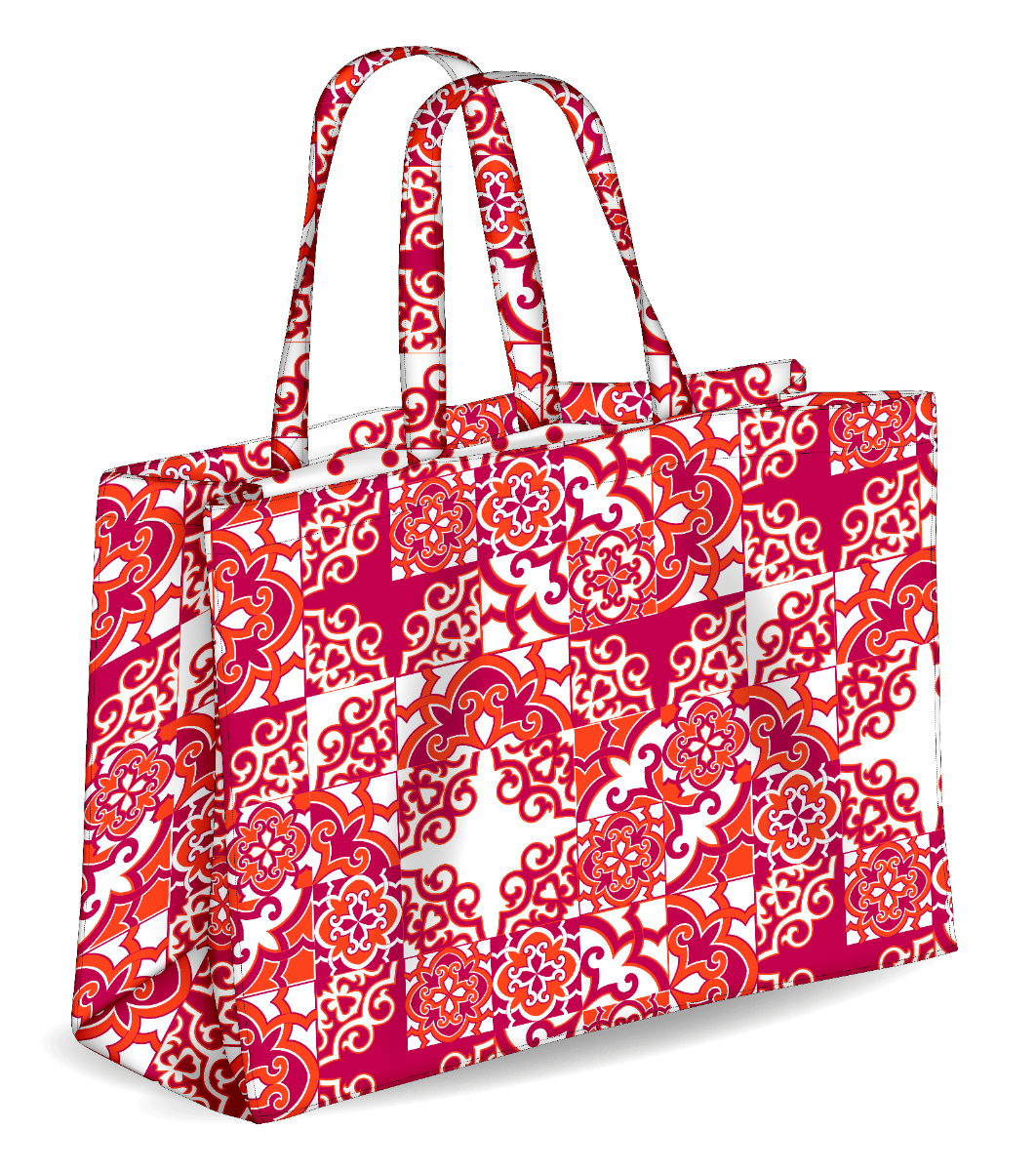 Colors Tote Bolsa de playa reversible color rojo