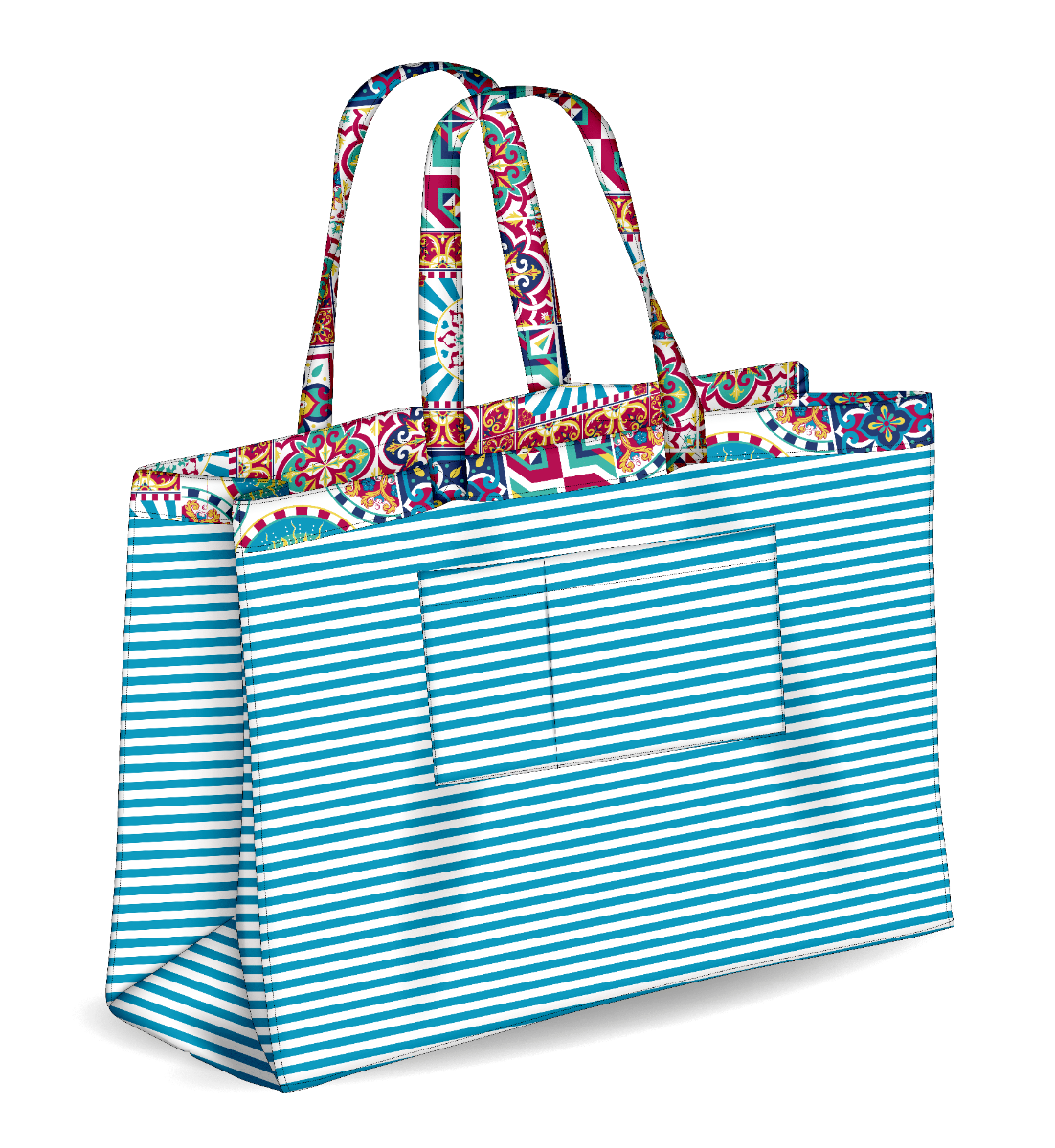 Colors Tote Borsa Mare Reversibile Sun Mix