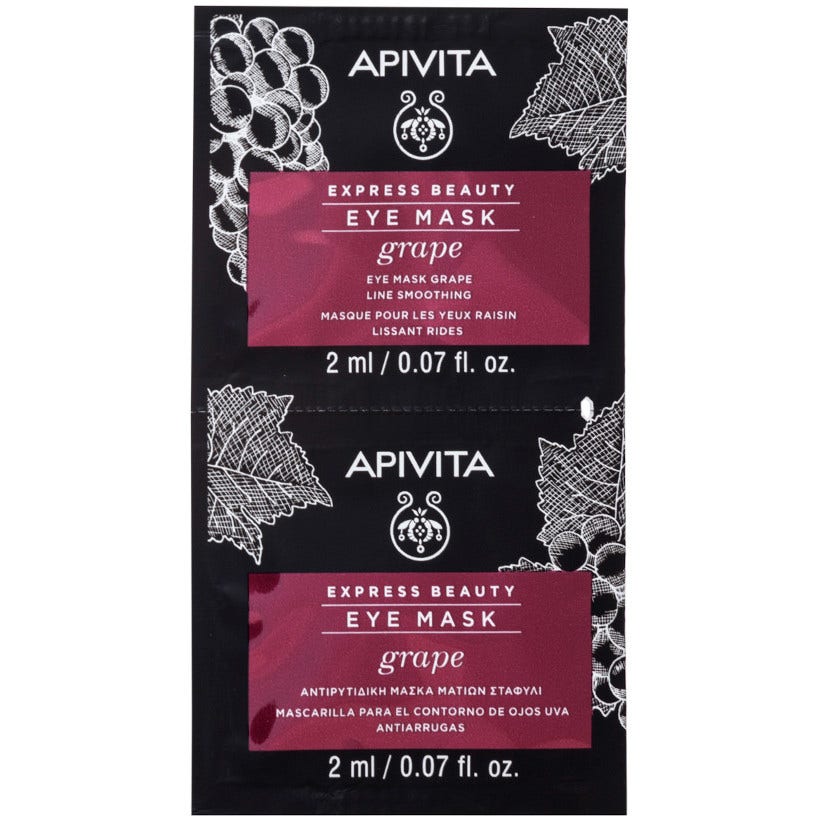Apivita Express Beauty Mascarilla Ojos Antifatiga Uva 2x2ml-2