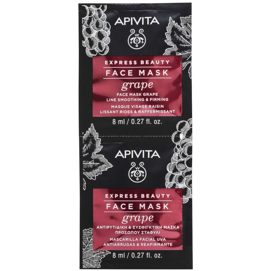 Apivita Express Beauty Mascarilla Iluminadora / Revitalizante Uva 2x8ml-2