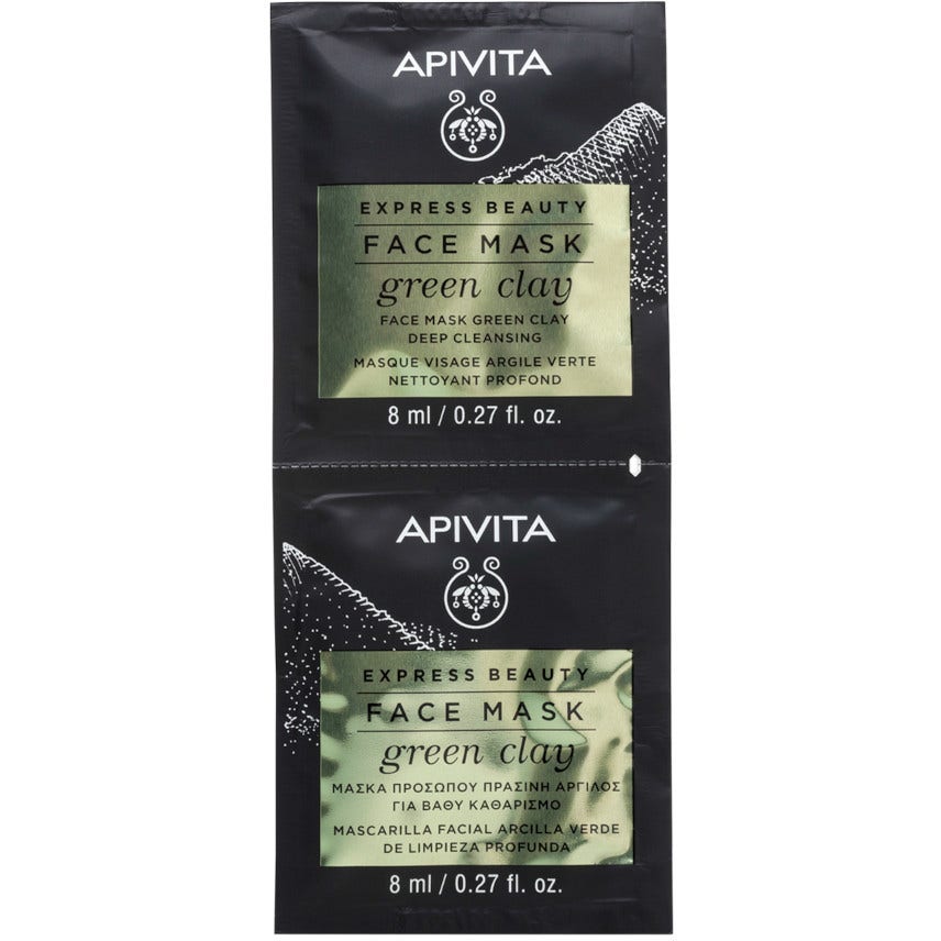 Apivita Express Beauty Mascarilla Limpiadora Arcilla Verde 2x8ml-2