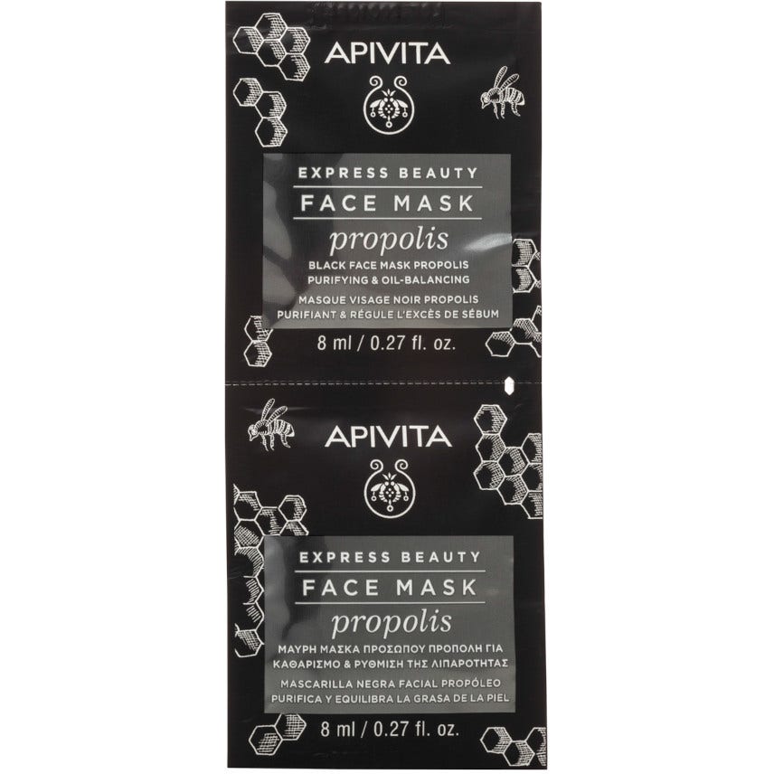 Apivita Express Beauty Mascarilla Facial Purificante Propóleo 2x8ml-2