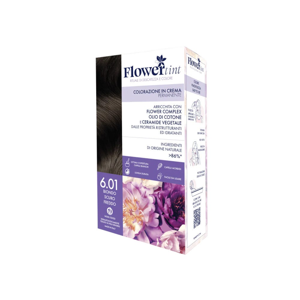 Flowertint Coloración Permanente en Crema Color 6.01 Rubio Oscuro Frío-2
