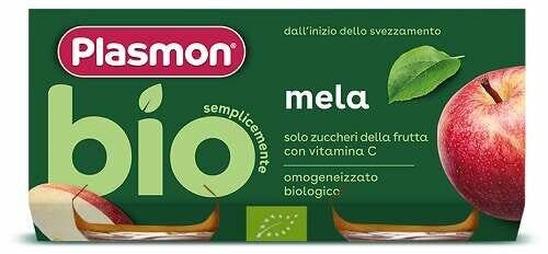 Plasmon Puré de manzana ecológico 2x80 g 6 meses+