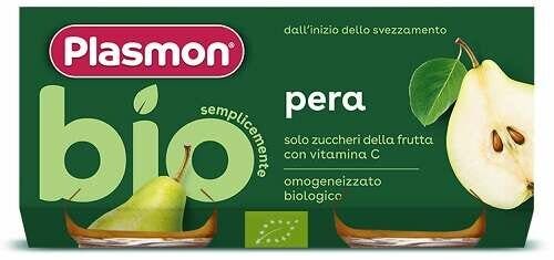 Plasmon Papilla ecológica de pera 2 x 80 g, a partir de los 6 meses