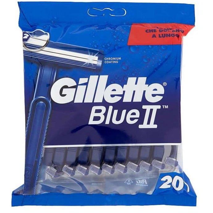 Gillette Blue II Cuchillas de afeitar desechables estándar 20 unidades