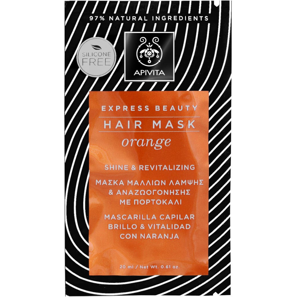 Apivita Express Beauty Orange Mascarilla Capilar Iluminadora / Revitalizante 20ml-2