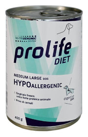 Prolife Dog Diet Wet Hypoallergenic Comida húmeda para perros de tamaño mediano/grande Lata de 400 g