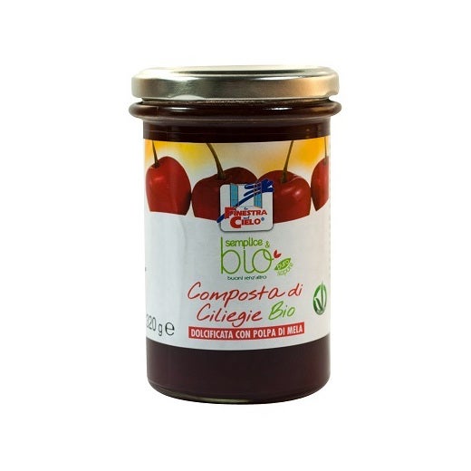 Compota De Cerezas Con Pulpa De Manzana Ecológica 320g-2