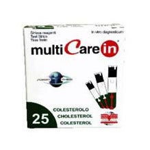 Test De Colesterol MultiCare En Colesterol En Tiras Con Aspiración Capilar 25 Piezas-1