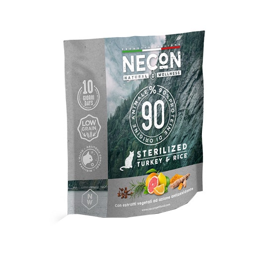 Necon NW Crocchette Gatto Sterilizzato Tacchino E Riso 400 gr