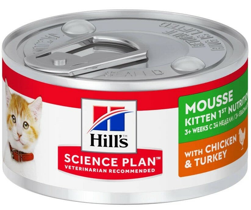 Science Plan Kitten 1st Nutrition Mousse Con Pollo E Tacchino Lattina 82gr