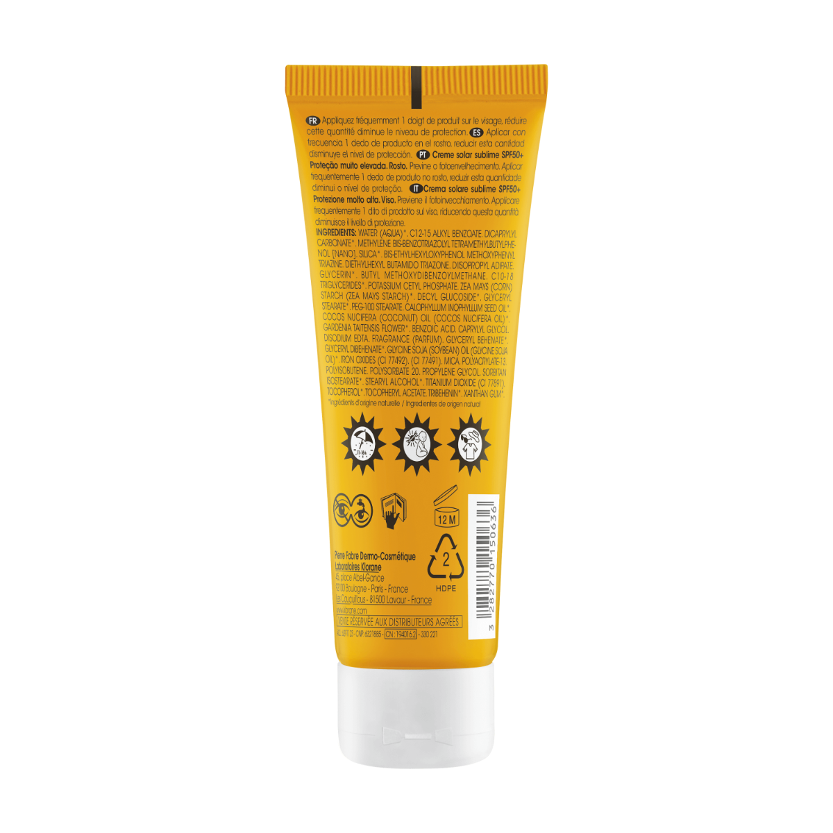 Klorane Polysianes Crema Solare Sublime SPF 50+ 50ml