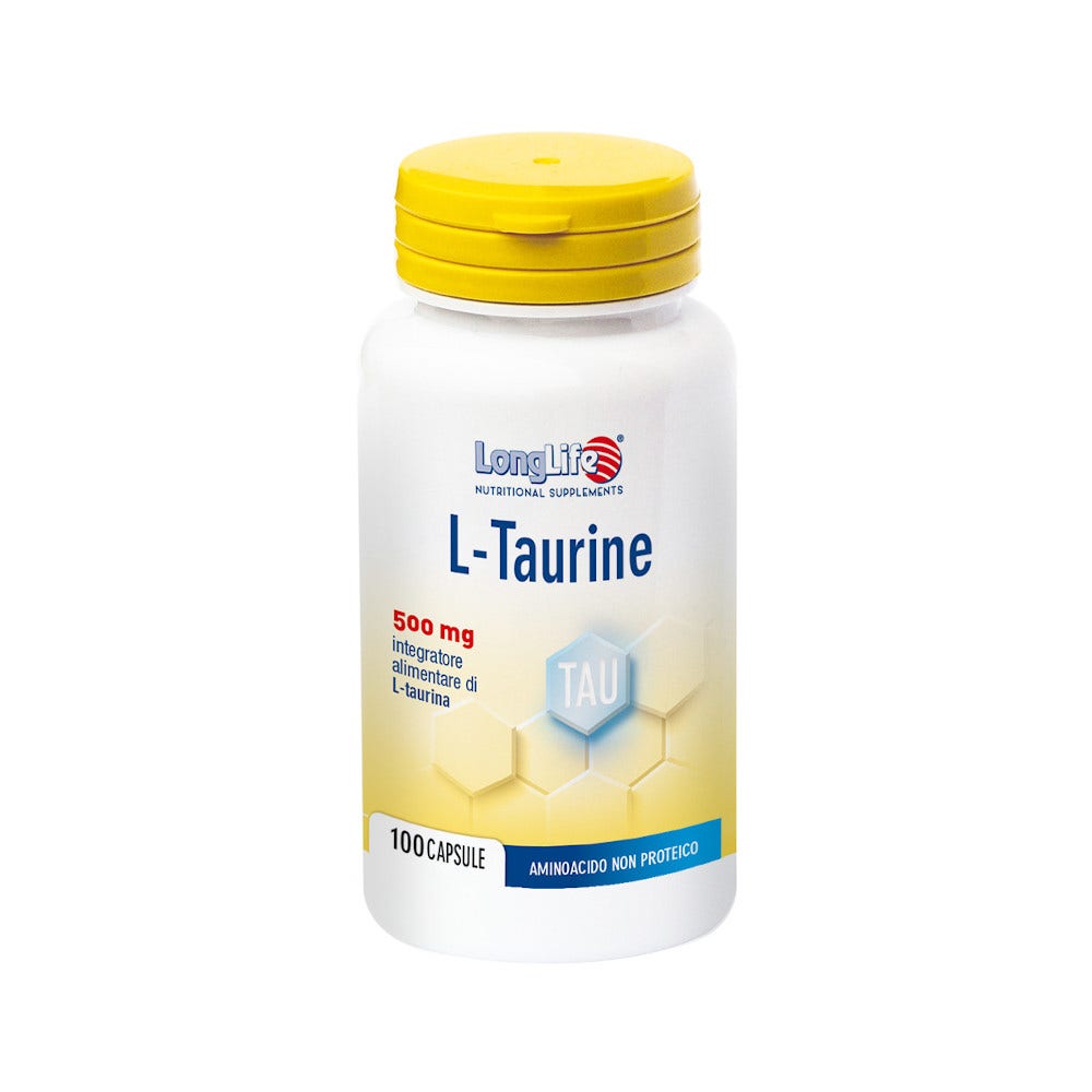 Longlife L-Taurina 500mg 100 Cápsulas-2
