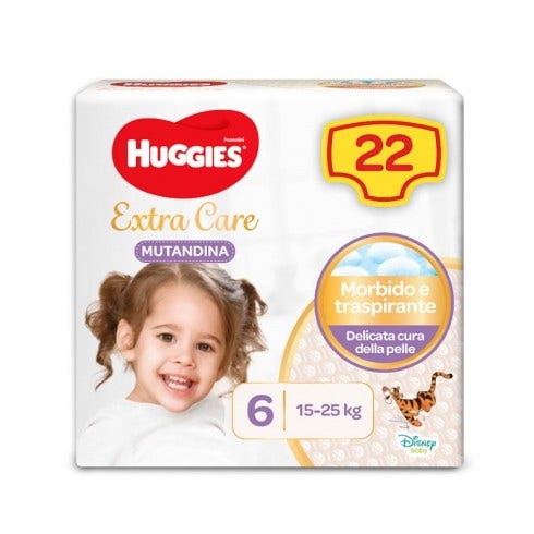 Pañales Huggies Extra Care Talla 6, 22 unidades