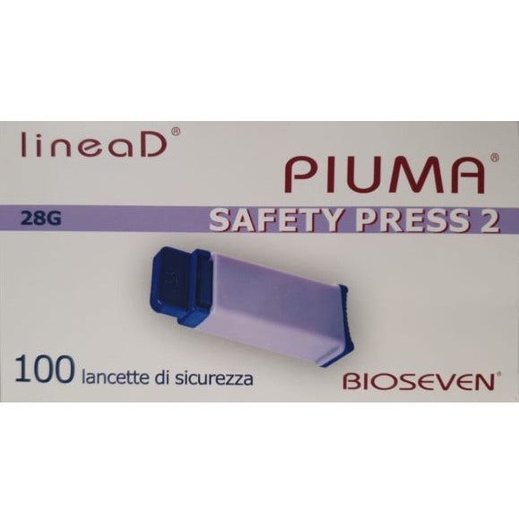 Linea D Piuma Hands Lancing Device Prensa de Seguridad Ajustable 28G 1,88mm 100 Piezas-3