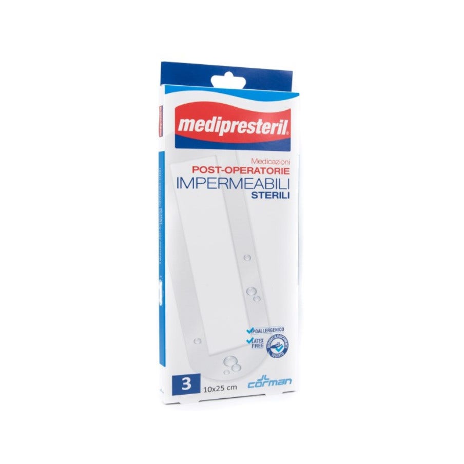 Medipresteril Apósito Post Operatorio Hiperimpermeable Estéril 10x25 cm 3 Piezas-2