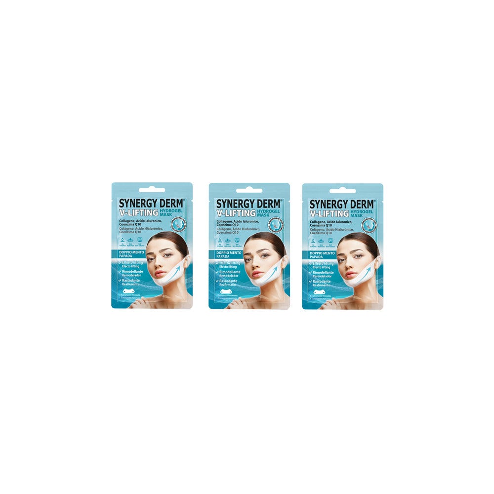 Synergy Derm Chin Mask Hidrogel Hidratante Efecto Lifting 3 Sobres Individuales-1