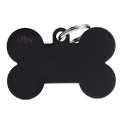 Medaglietta Per Cani E Gatti Personalizzata Osso In Alluminio Nero Taglia XL