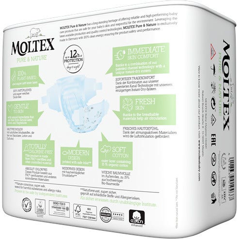 Moltex Pure&Nature New Born Pañales 2/4 kg Talla 1 22 unidades