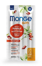 Monge Soft Sticks para gatos, cerdo fresco y queso, 15 g