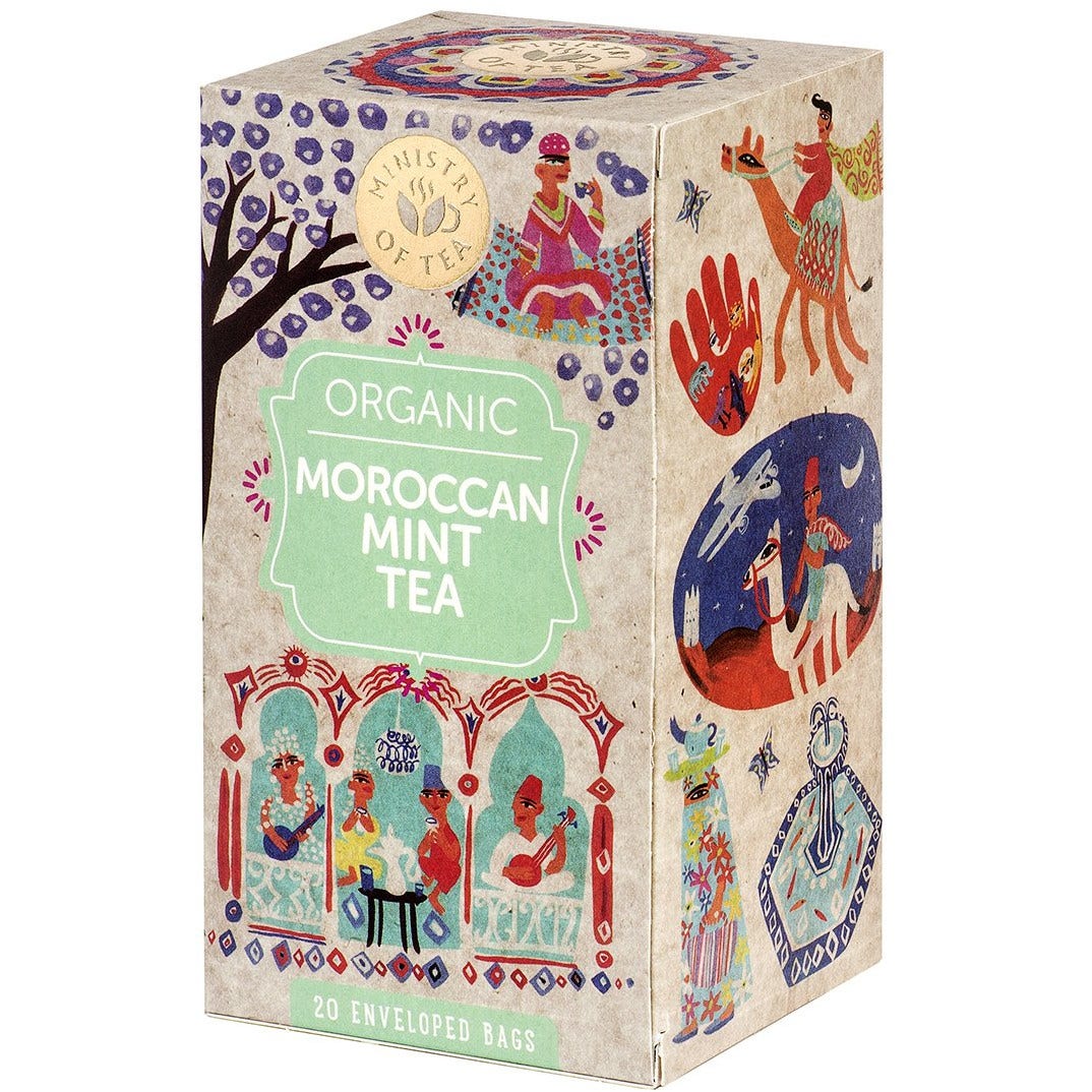 Ministry Of Tea Té verde ecológico con menta marroquí, 20 bolsitas
