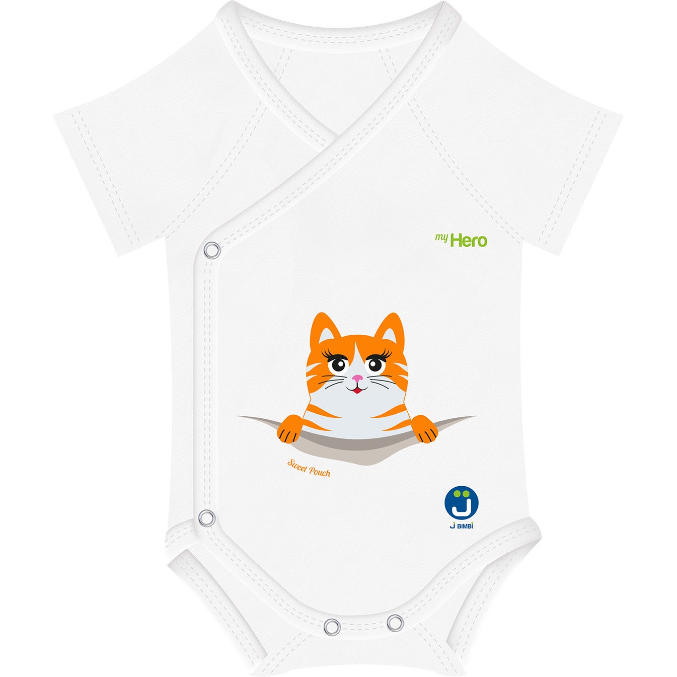 J Bimbi Body My Hero Bio Cotton 4 Season 44-62cm Sweet Pouch Gatto