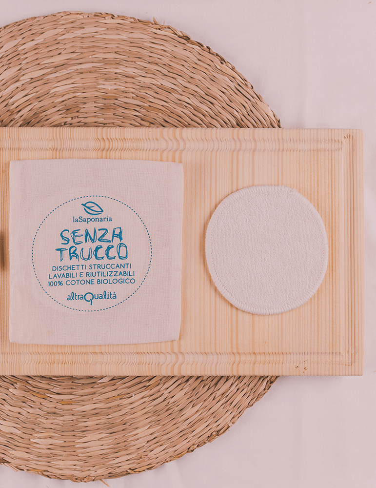 La Saponaria Set de discos desmaquillantes de algodón orgánico de comercio justo, 3 unidades