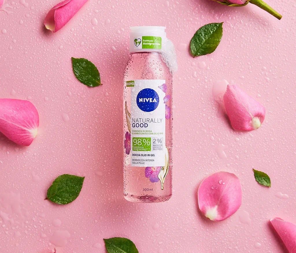Nivea Naturally Good Doccia Olio Rosa 300ml