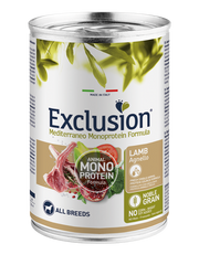 Exclusion Mediterraneo Monoprotein Noble Grain Húmedo de Cordero para Perros Lata de 400 g