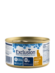 Exclusion Mediterraneo Monoprotein Noble Grain Comida húmeda para gatos esterilizados con ternera, lata de 85 g