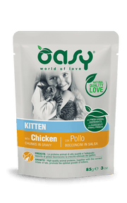 Oasy Wet Chicken Nuggets Para Gatitos Bolsa 85g-1