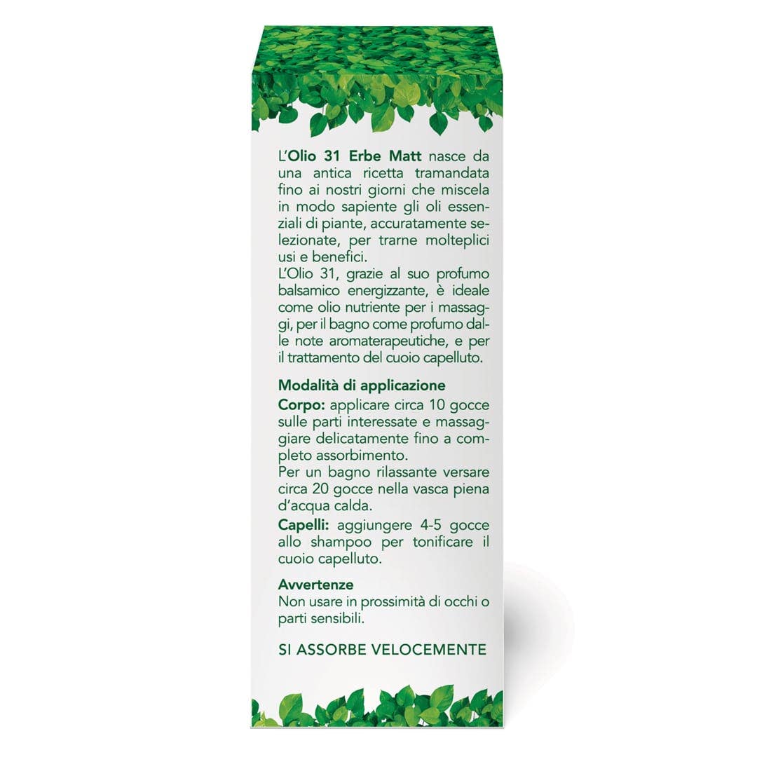 Matt Aceite Corporal 31 Hierbas Bálsamo Energizante 100 ml