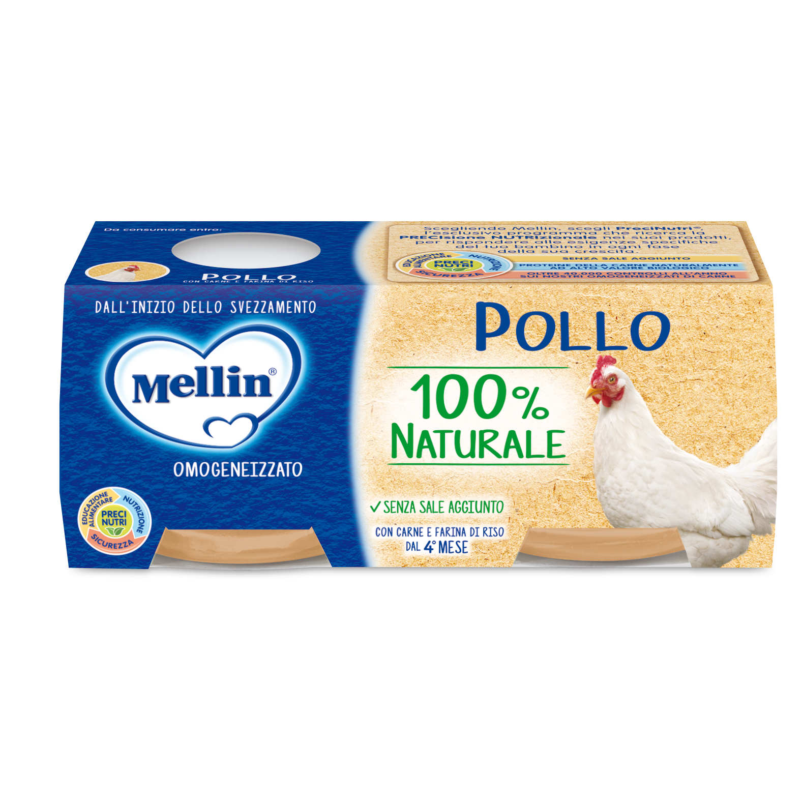 Pollo Mellin Homogeneizado 2x120g 4M+-3