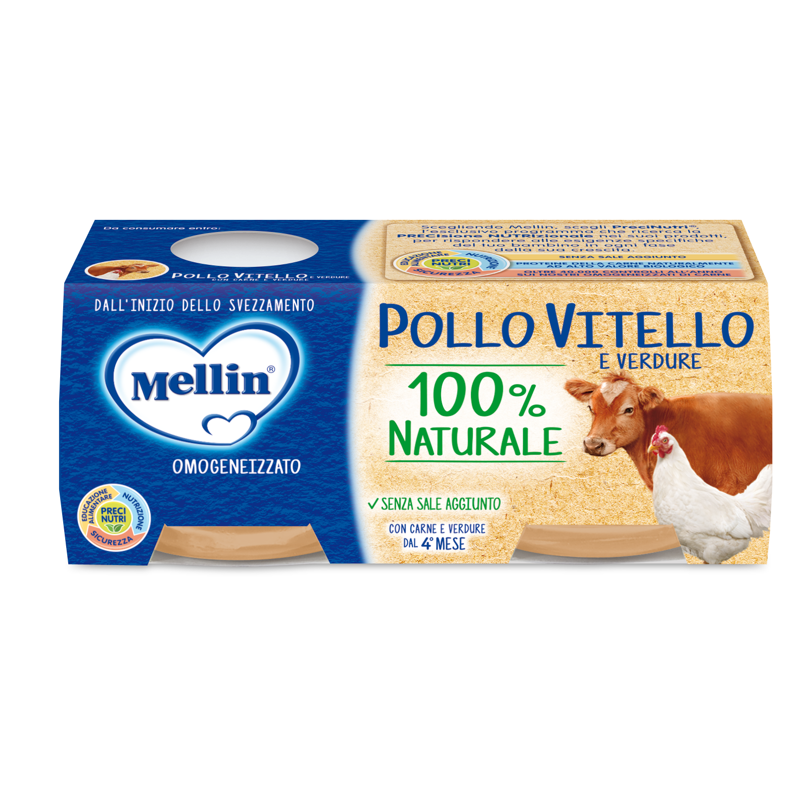 Mellin Homogeneizado Pollo / Ternera Verduras 4M + 2x80g-2