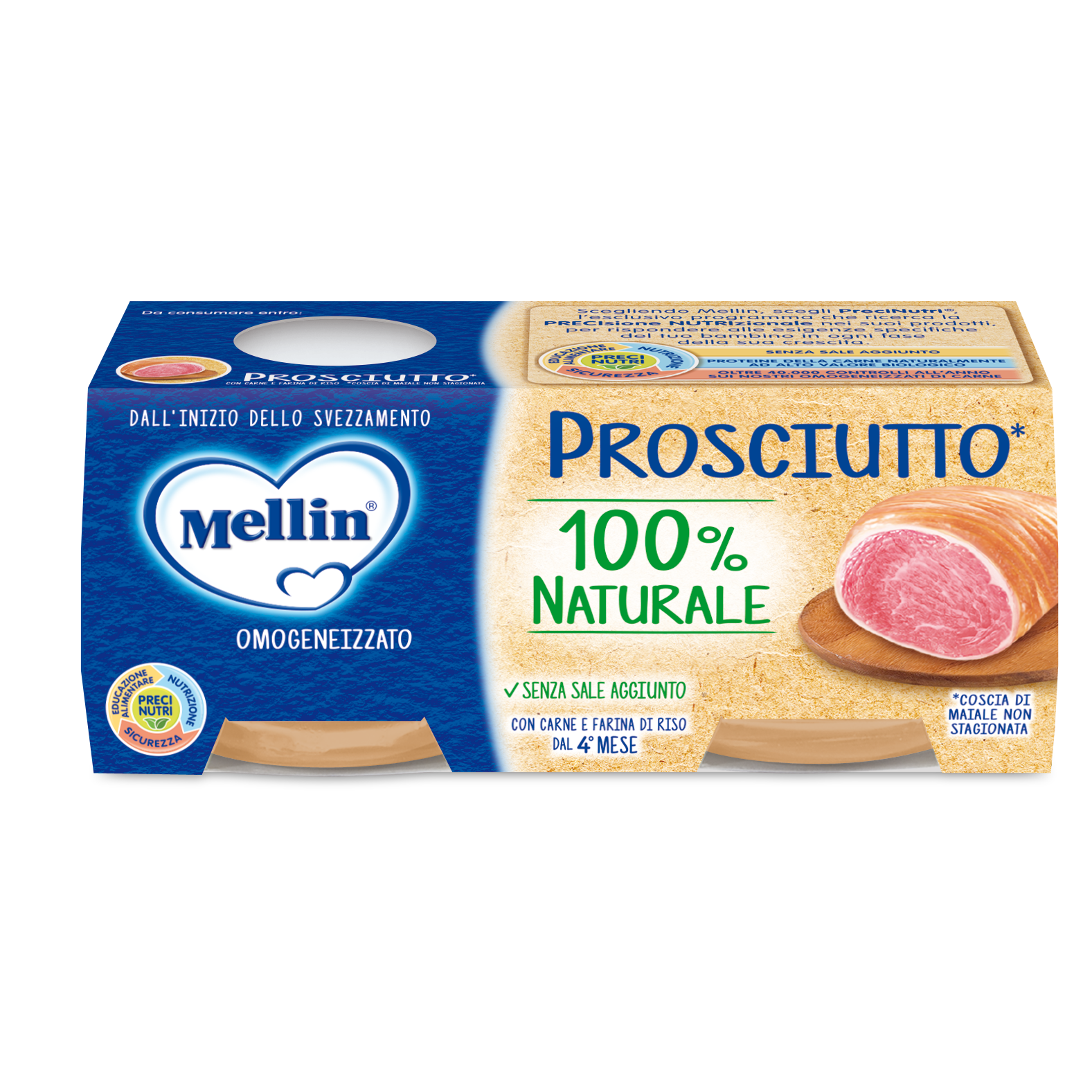 Mellin Omogeneizzato Prosciutto 2X80g-2